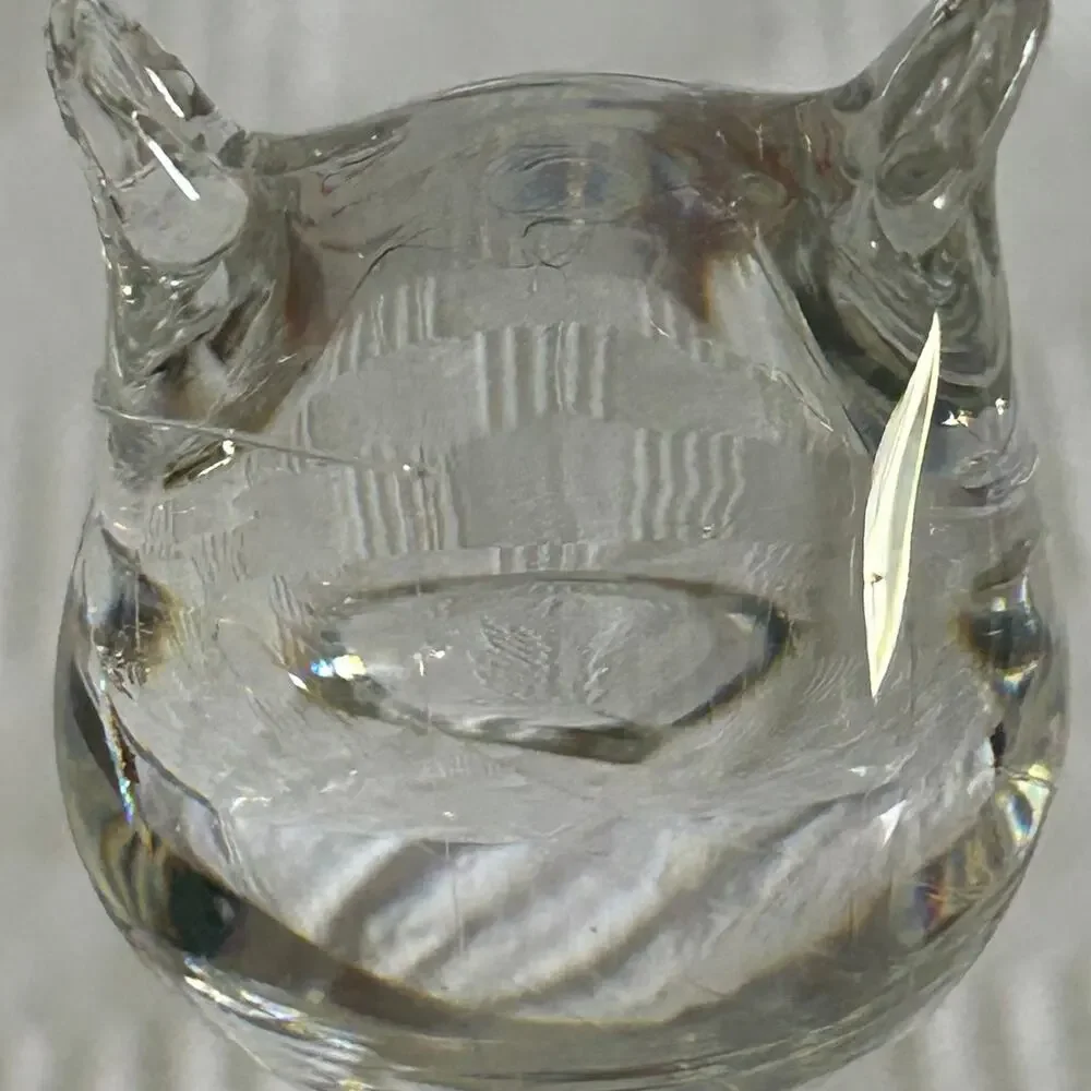 Cat Glass Art Figure MCM 7.5